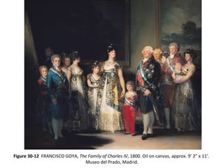 Figure 30-12 FRANCISCO GOYA, The Family of Charles IV, 1800. Oil on canvas, approx. 9’ 2” x 11’.
Museo del Prado, Madrid.
 