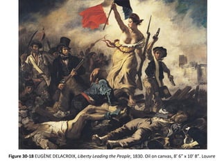Figure 30-18 EUGÈNE DELACROIX, Liberty Leading the People, 1830. Oil on canvas, 8’ 6” x 10’ 8”. Louvre
 