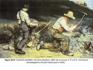 Figure 30-27 GUSTAVE COURBET, The Stone Breakers, 1849. Oil on canvas, 5’ 3” x 8’ 6”. Formerly at
Gemäldegalerie, Dresden (destroyed in 1945).
 