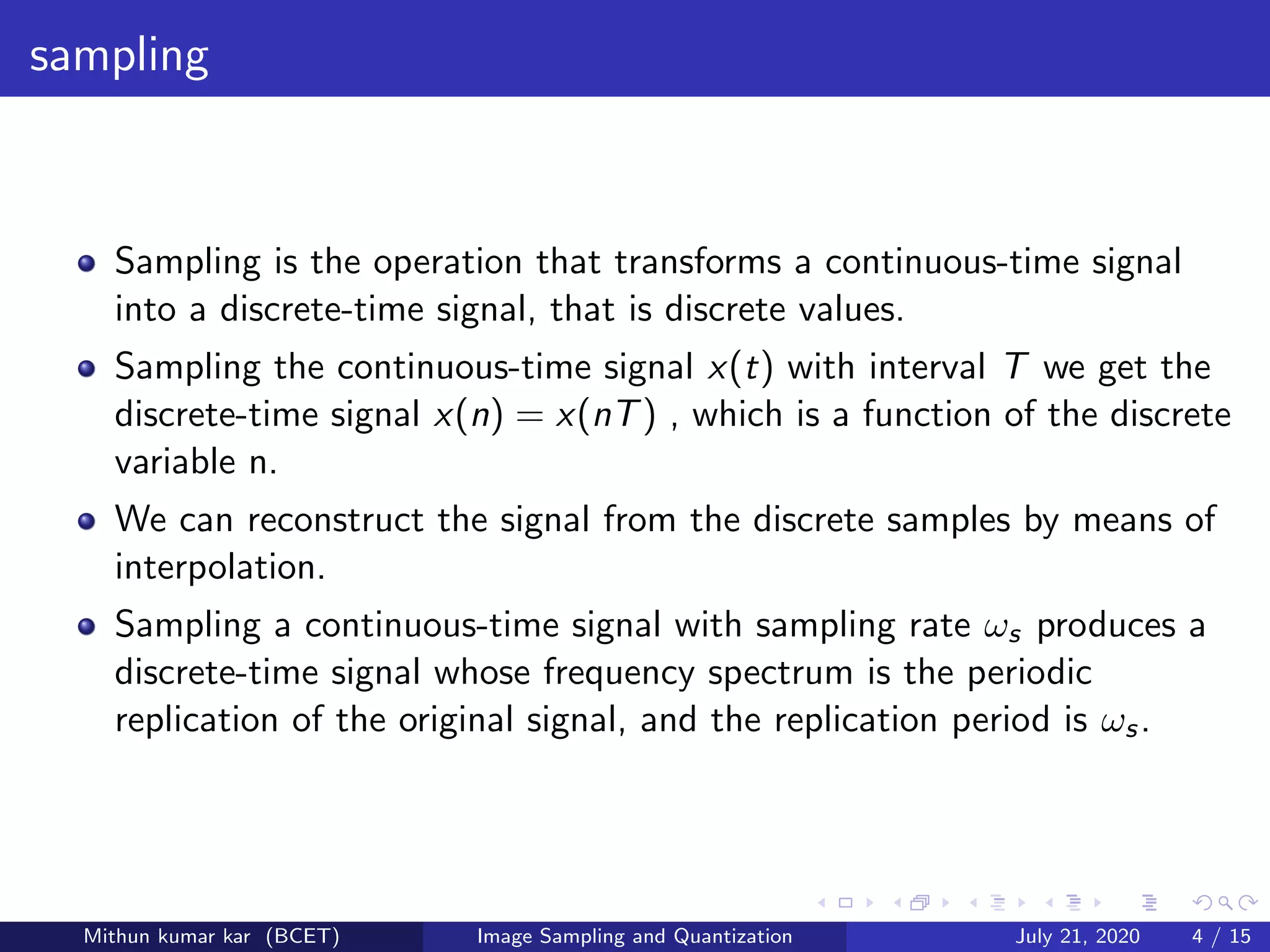 Image sampling and quantization | PPT