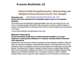 comme	Réutilisable		(2)	
Extrait	du	DMP	Drosophila	Genetics	;	Biotechnology	and	
Biological	Sciences	Research	Council,	Univ.	Glasgow	
															https://www.gla.ac.uk/media/media_418168_en.pdf		,	page	2	
 