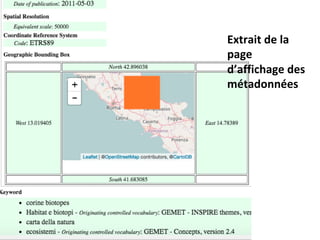 Extrait	de	la	
page	
d’affichage	des	
métadonnées	
 