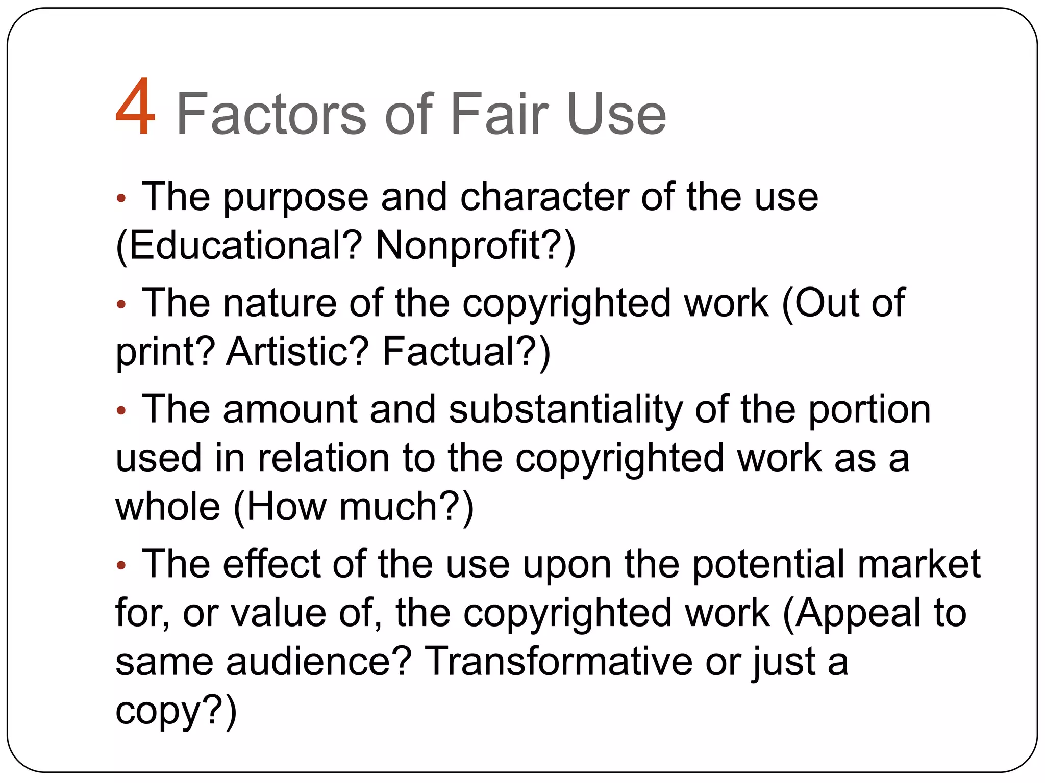 Citing images incompletely and inaccuratelyCopyright is. . . “A legal device that provides the creator of a work of art or literature, or a work that conveys information or ideas, the right to control how the work is used." Stephen Fishman, Esq. The Copyright Handbook, 1996.“Your work is under copyright protection the moment it is created and fixed in a tangible form that it is perceptible either directly or with the aid of a machine or device.” U.S. Copyright Office, 2006.