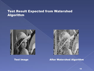 Test Result Expected from Watershed
Algorithm




   Test image         After Watershed Algorithm


                                           18
 
