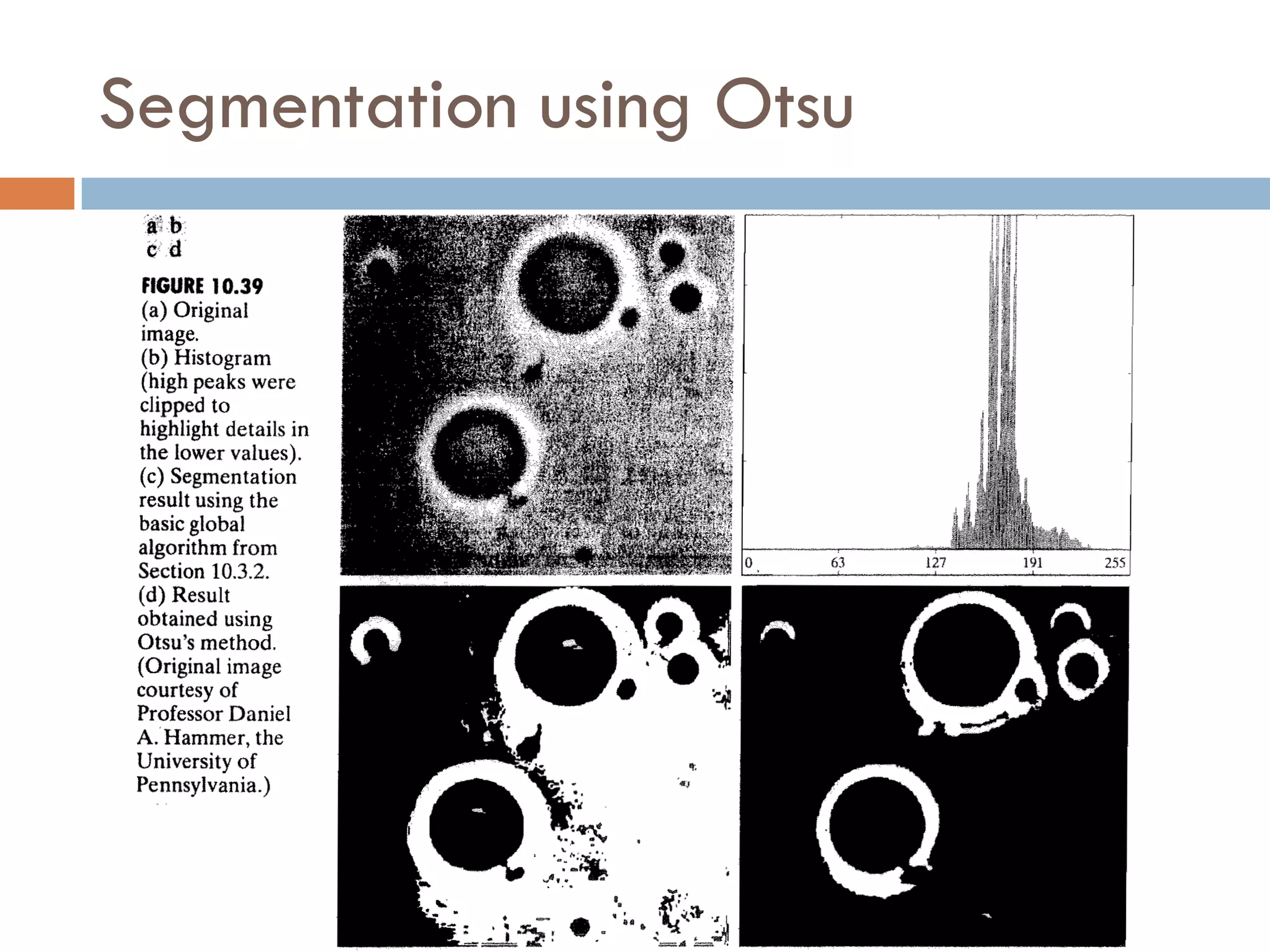 Segmentation using Otsu
 