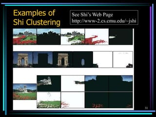 31
Examples of
Shi Clustering
See Shi’s Web Page
http://www-2.cs.cmu.edu/~jshi
 