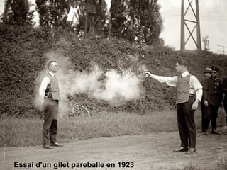 Essai d'un gilet pareballe en 1923
 
