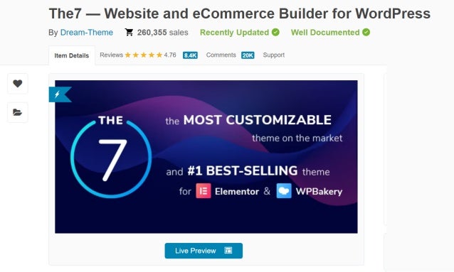 The7 — Website and eCommerce Builder for WordPress