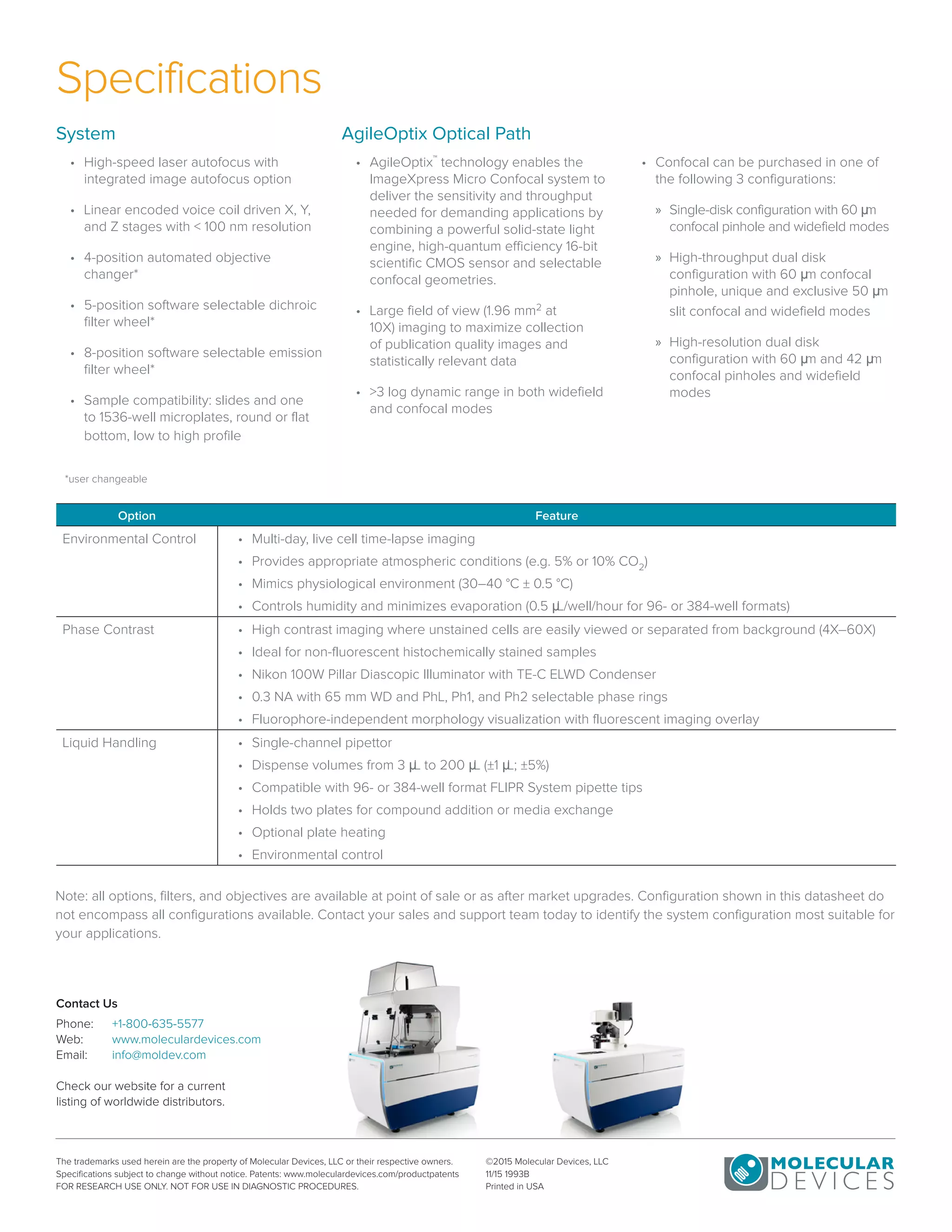ImageXpress Micro Confocal Brochure - Molecular Devices | PDF
