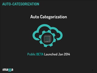 8
AUTO-CATEGORIZATION
Public BETA Launched Jan 2014
Auto Categorization
 