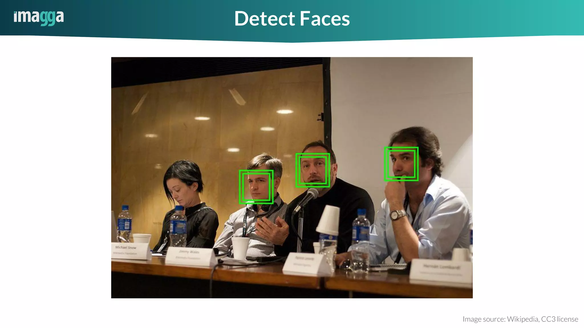 Detect Faces
Image source: Wikipedia, CC3 license
 