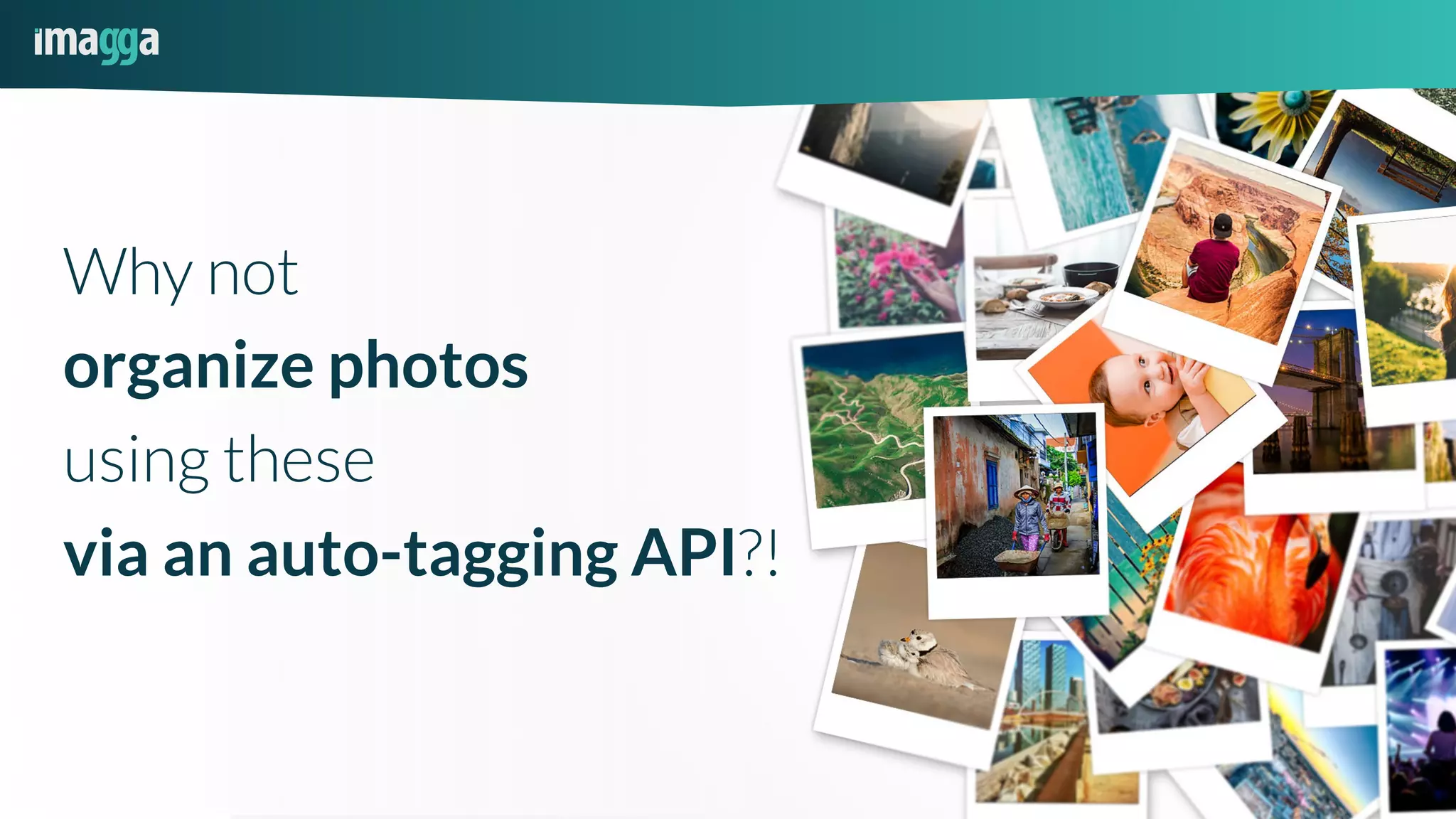Why not
organize photos
using these
via an auto-tagging API?!
 