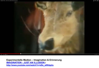 Experimentelle Medien – Imagination & Erinnerung 
IMAGINATION - JUST AN ILLUSION / 
http://www.youtube.com/watch?v=xDs_aRRdp2o 
 