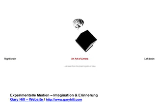 Experimentelle Medien – Imagination & Erinnerung 
Gary Hill – Website / http://www.garyhill.com 
 