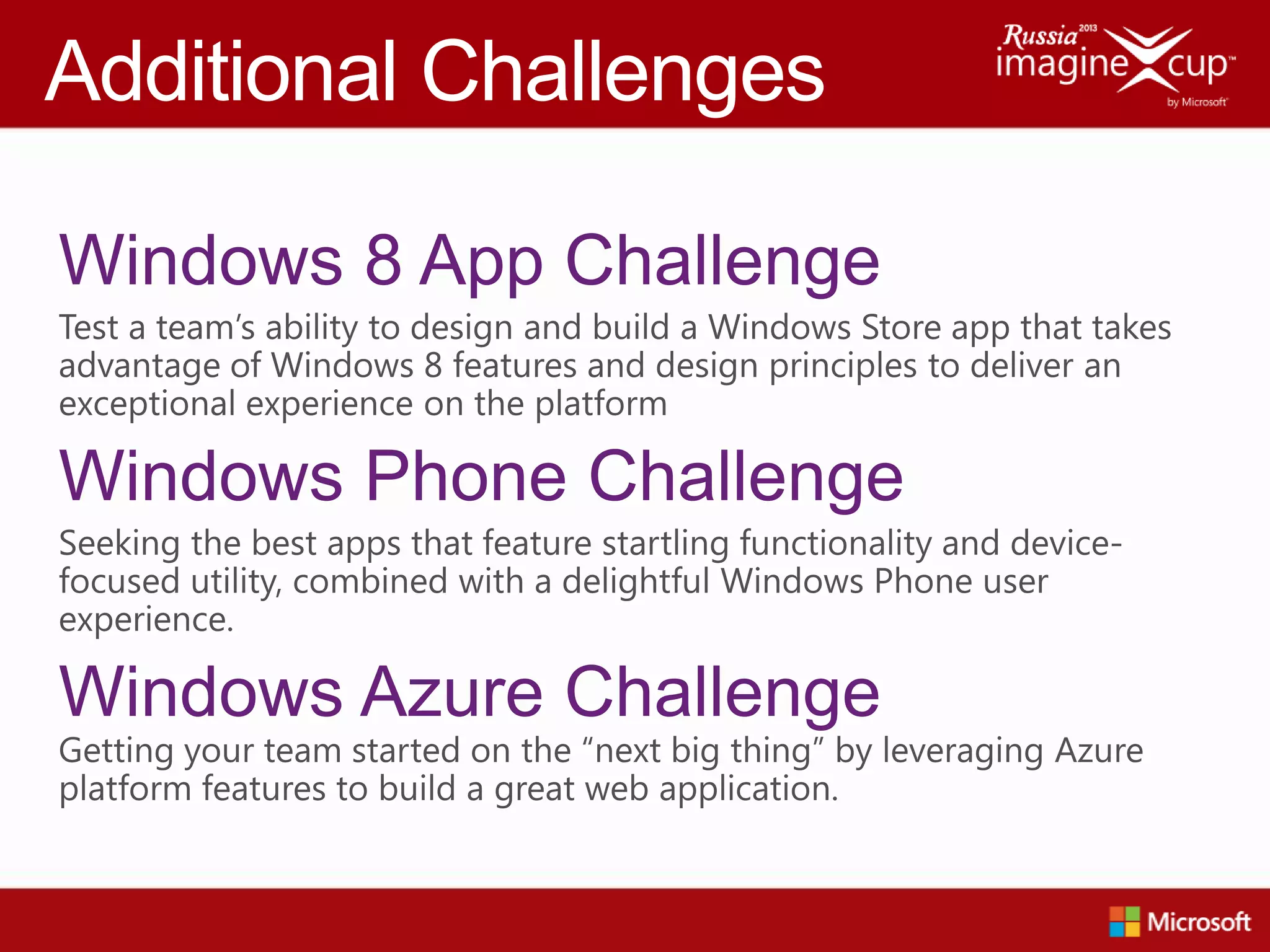 Additional Challenges
 