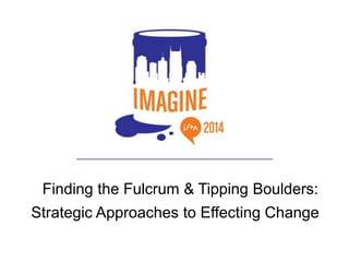 Finding the Fulcrum & Tipping Boulders: 
Strategic Approaches to Effecting Change 
 