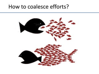 How	
  to	
  coalesce	
  eﬀorts?	
  

 