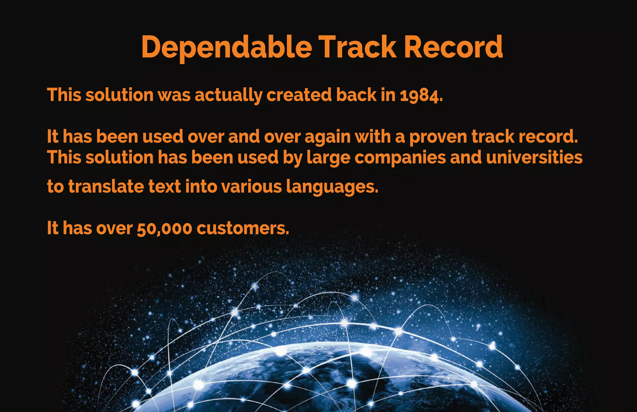 Language Translation Solution
One company has created a solution.
It has – right now – 2,600 languages with fonts for keyboard input.
This solution could be used – right now – to connect the world.
 