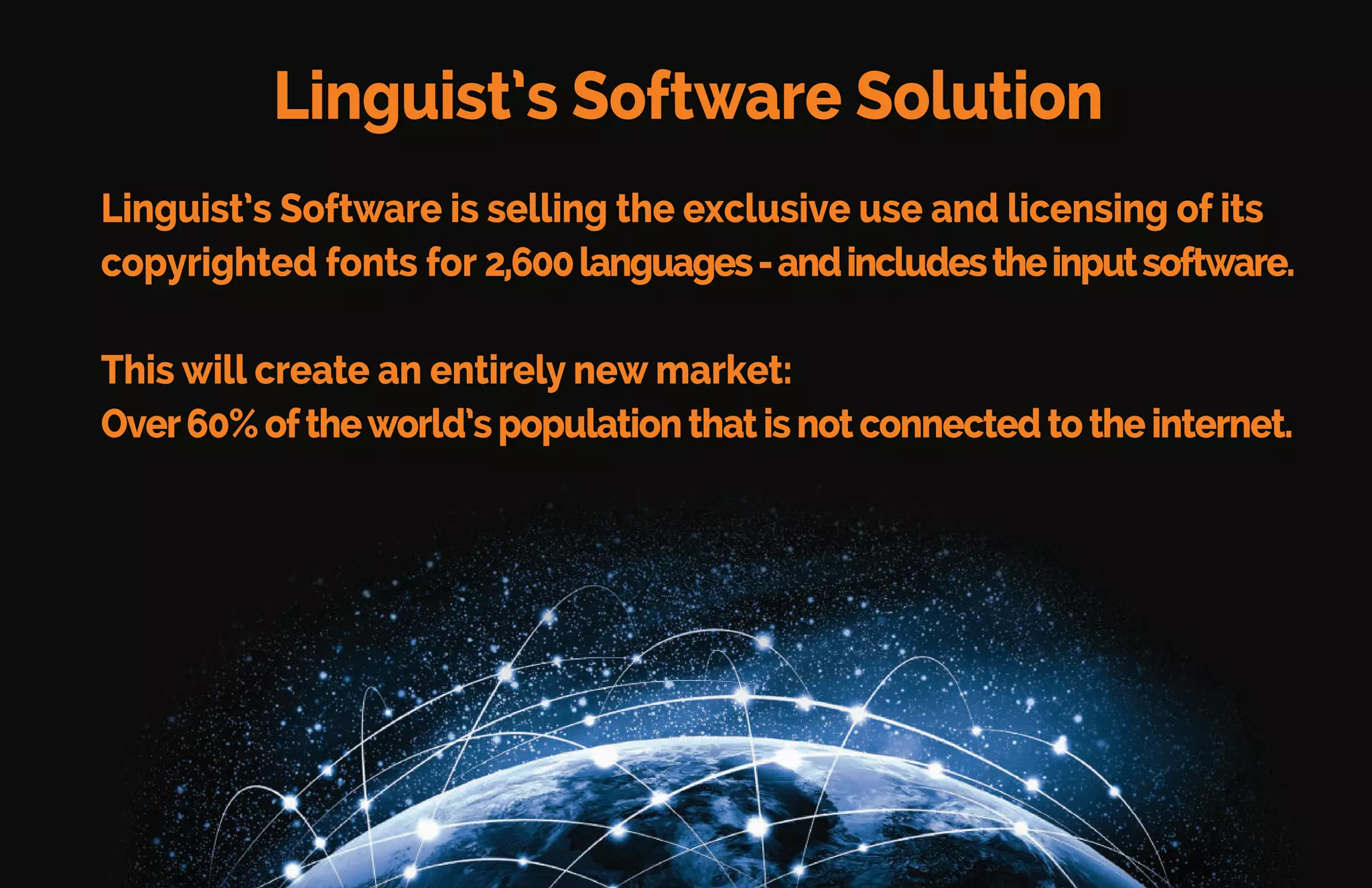•Over 2,600 languages
• Available in OpenType®, TrueType®, and Type 1 fonts.
• Has Unicode and ASCII/ANSI fonts usable by any PC, Mac, or new
smartphone for multi-language use.
• Includesintuitivekeyboardsoftwarewithclearkeyboardcharts.
• Can be installed directly into Windows, Macintosh, or
Android operating systems.
• Can be used in almost any computer program or app.
Linguist’s Software Details:
 