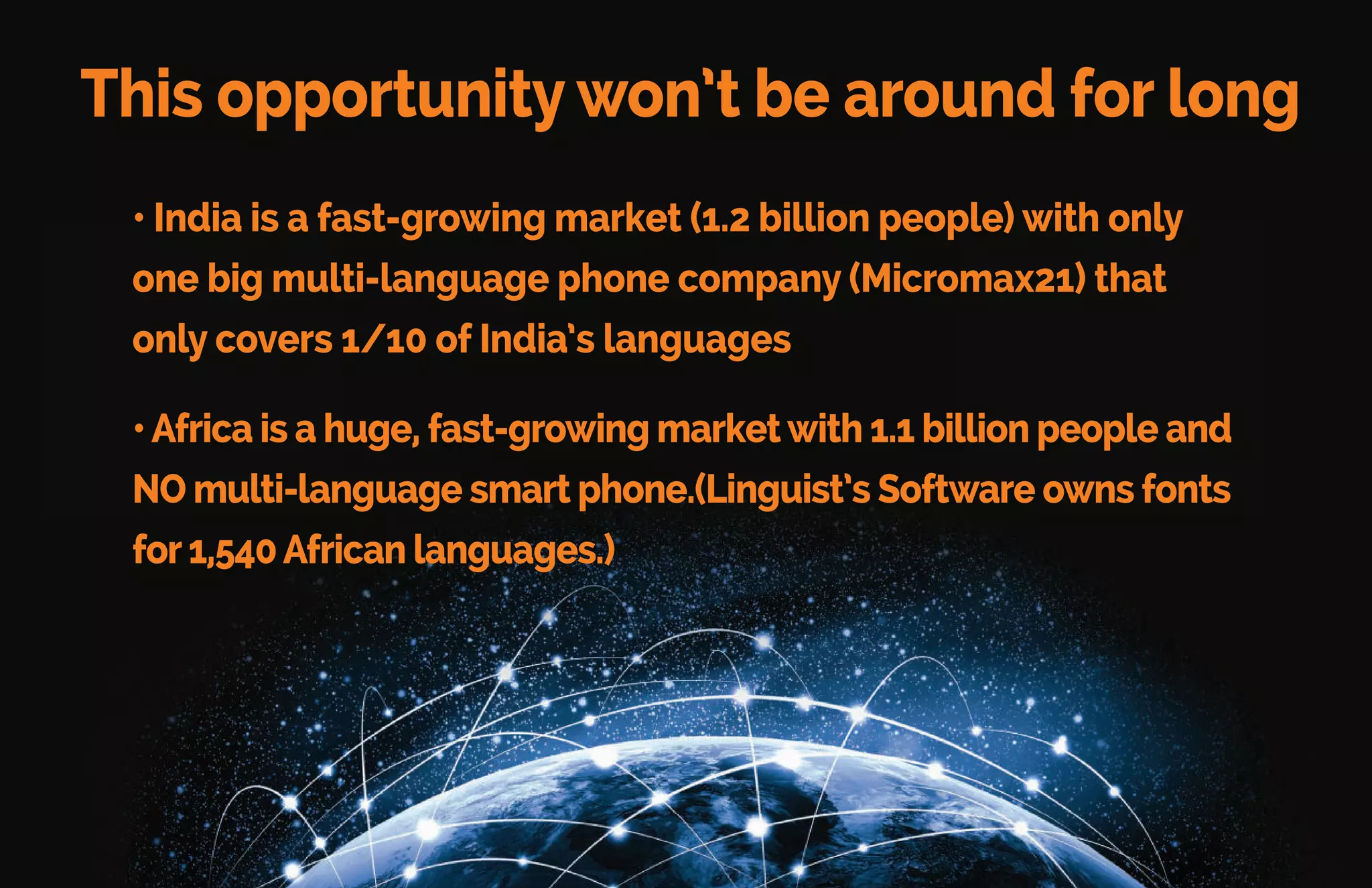 Imagine your company
opening up the internet
to truly become
the
world-wide web.
 