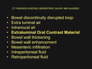 Imaging abdomen trauma mesenteric bowel trauma part 6 Dr Ahmed 