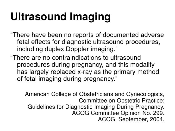 Guidelines for Diagnostic Imaging During Pregnancy