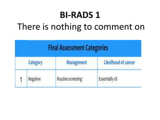 BI-RADS 1
There is nothing to comment on
 