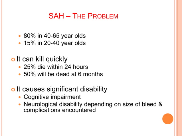 Imaging in SAH | PPTX | Blood Disorders | Diseases and Conditions