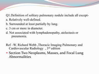 Imaging in solitary pulmonary nodule ppt | PPTX