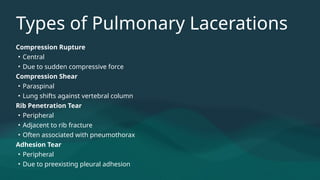Pulmonary Rupture Imaging Manifestations and Radiologic Approach to Chest Trauma ...