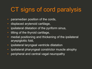 Larynx Imaging 4th part virtual laryngoscopy vocal cord paralysis CT ...