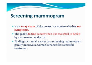 Breast Health & Breast Cancer Screening | PDF