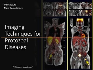 Imaging
Techniques for
Protozoal
Diseases
D. Ibrahim Abouelasaad
MD Lecture
Main Parasitology
 