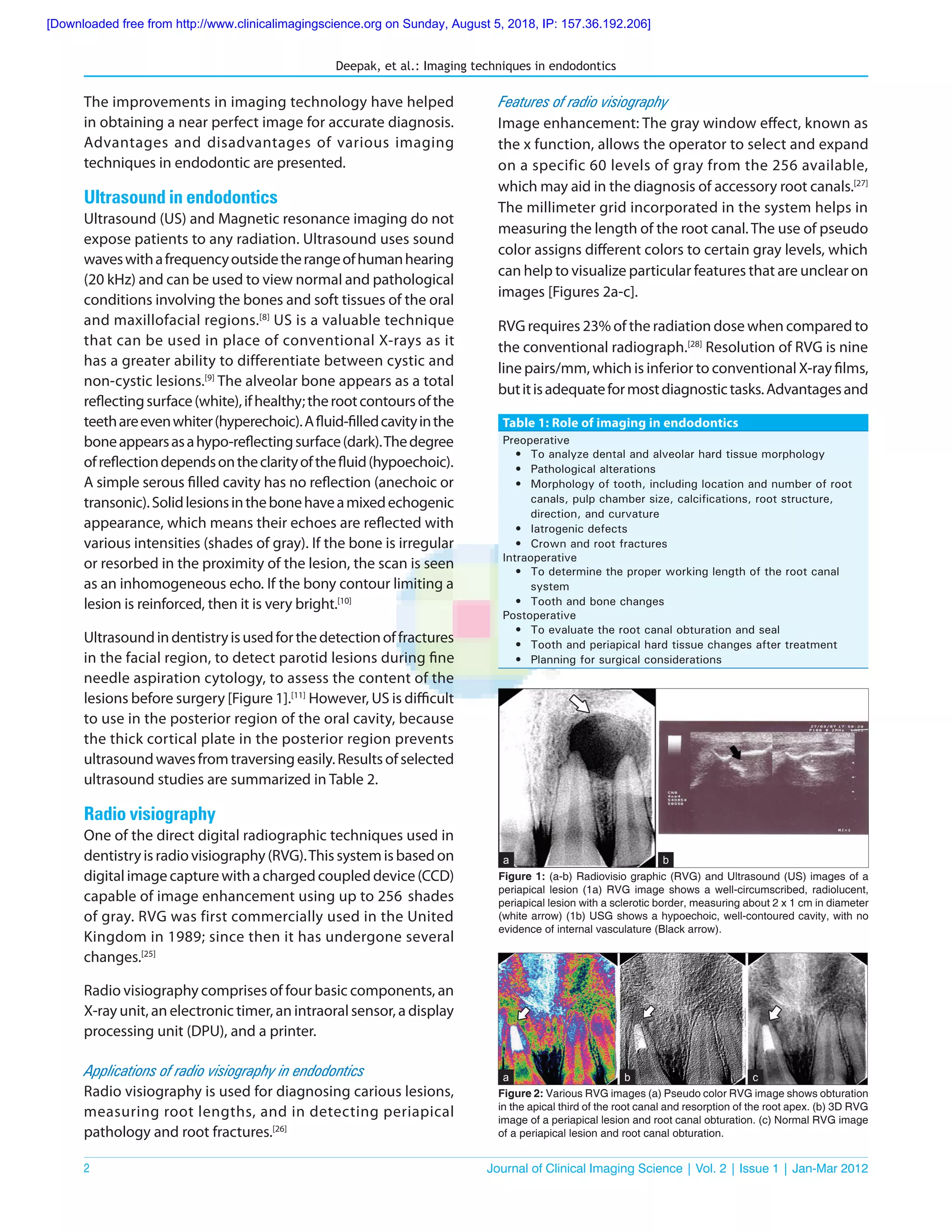 Imaging technique in endodontics an overview | PDF