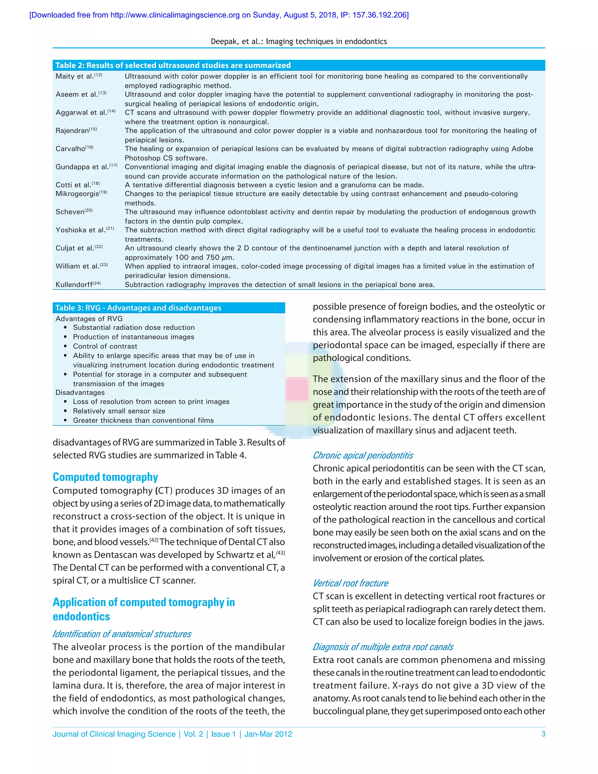 Imaging technique in endodontics an overview | PDF
