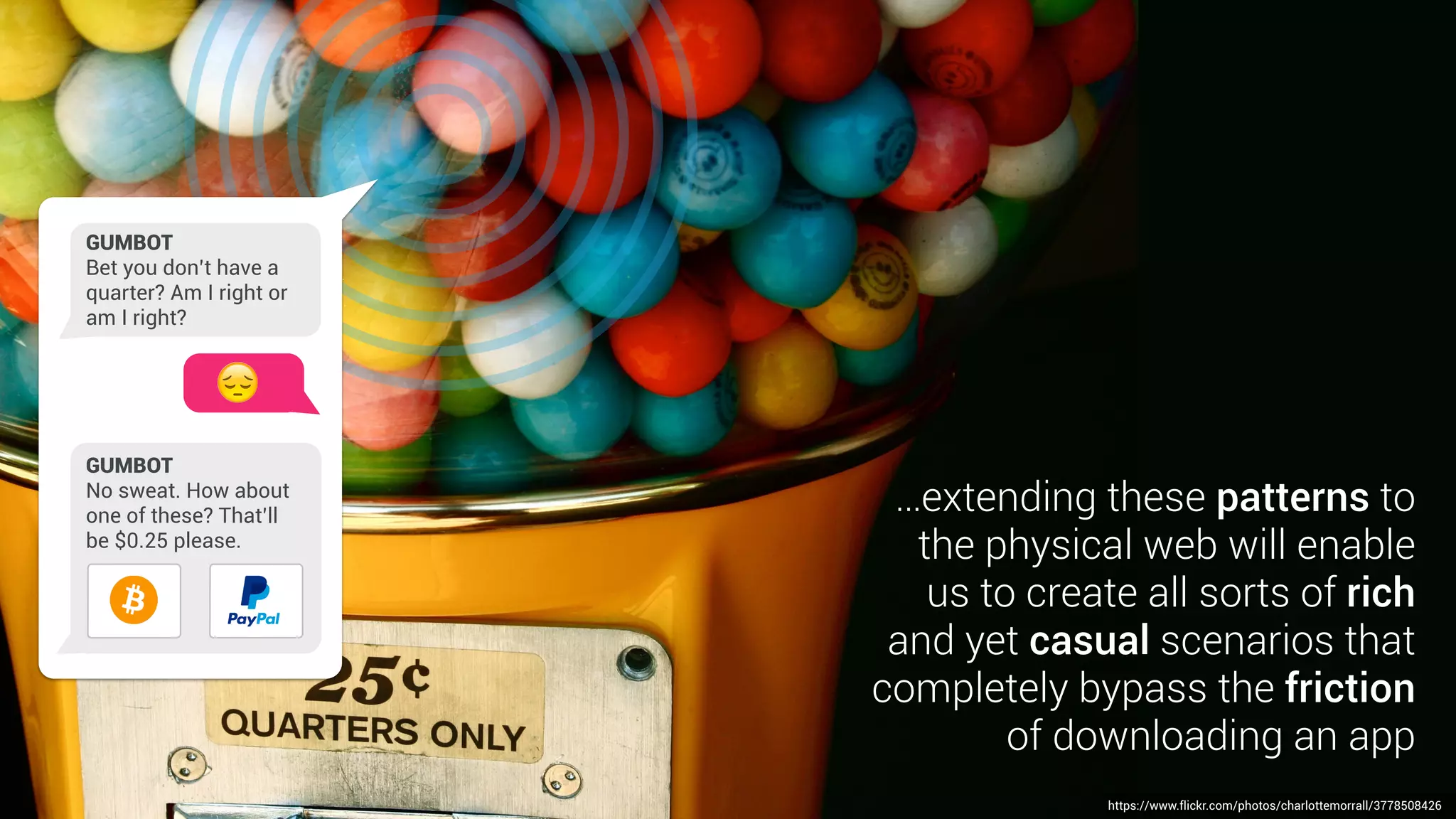 Search engines could
contain a collection of
“helpers”, each with
different moods, tastes,
and proclivities to help us
discover things in entirely
different ways.
Animism as a metaphor for interaction design, by Phillip van Allen
Seeks attention, provokes
and interrupts.
Extremely structured
and organized, geeky
and persistent
Proud of ﬁnding new
information, fast, short
attention span
Dwells on existing
information, methodical,
focused, sometimes dreamy.
Mediator/wrangler/
translator for the other
AniThings
THE PASSIVE WALL
Shy, displays it’s
own ﬁndings, but is often taken
over by other AniThings.
 
