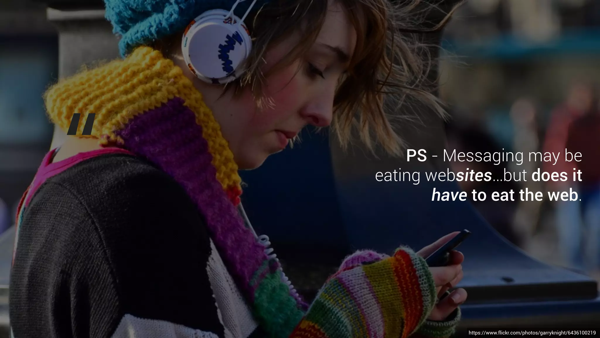 …small, fun, and beautifully
designed single-purpose
“sites” that are so intricately
tied to just-in-time mobile
discovery that brands rarely
bother to even support
larger screens*.
*which I don’t totally recommend, but
there’s a big difference between
“supporting” a context and fully
optimising for it.
 