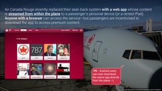 2
1 you use the (native)
app on your phone to
issue a command
—”make it blue!”
3 …and transmits
(P2P) to the bulb
4
…who then uses a mesh
network to tell other bulbs that
may be too far from the bridge
Instead…your app
often communicates
with the cloud, or a
local hub (or bridge),
which then relays the
command to the
smart device.
(This is just one example…
with *many* variations on
this theme)
…which the
bridge in your
house receives
via wiﬁ…
 