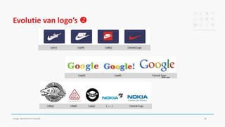 Evolutie van logo’s 
Imago, identiteit en huisstijl 36
 