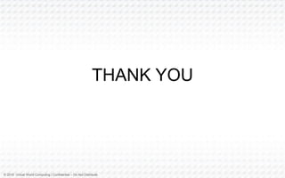 © 2016 Virtual World Computing | Confidential – Do Not Distribute
THANK YOU
 