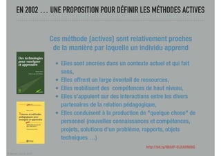 © Marcel Lebrun 2022
EN 2002 … UNE PROPOSITION POUR DÉFINIR LES MÉTHODES ACTIVES
http://bit.ly/IMAIP-ELEARNING
Ces méthode...