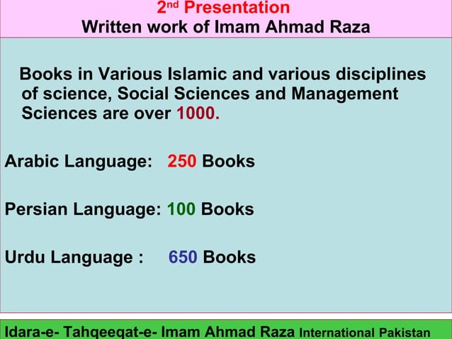Imam ahmad raza a complete scientist | PPT