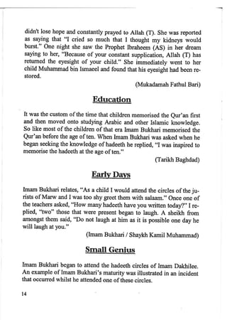 Imam Bukhari : His Life and Works