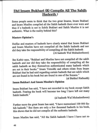 Imam Bukhari : His Life and Works