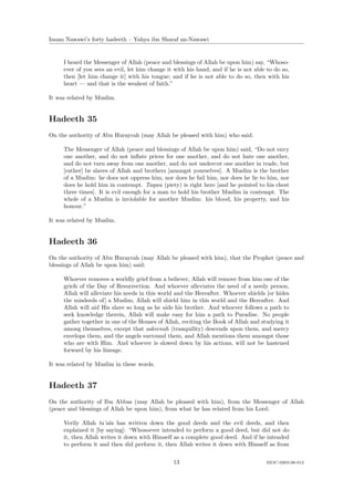 Imam Nawawis 40 Hadith - by Yahya ibn Sharaf an-Nawawi | PDF