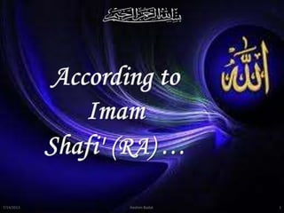 Imam Shafi' (RA)