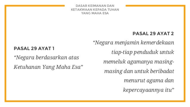 Iman Dan Takwa Kepada Tuhan Yang Maha Esa