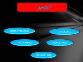 ألبصير 
MAHA PENGASIH MAHA KEKAL 
MAHA KUASA MENGETAHUI 
MAHA MELIHAT 
 