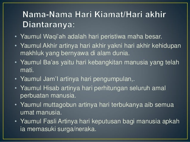 Iman kepada hari akhir