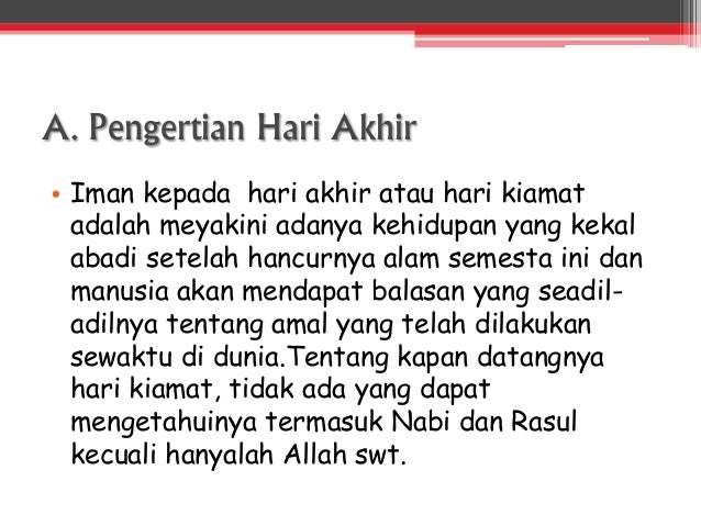 Kelas 9 Bab Iman Kepada Hari Akhir
